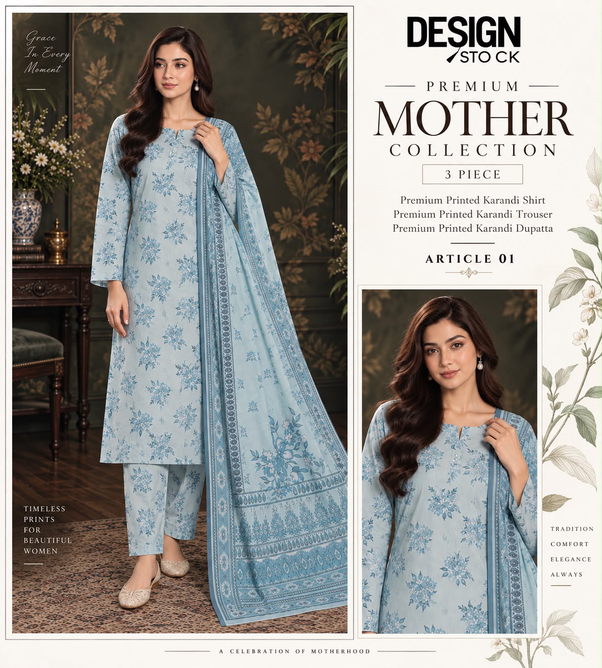 premium printed karandi 3-piece suit _ article 1