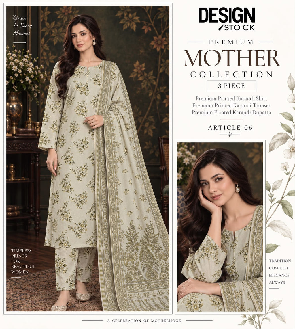 premium printed karandi 3-piece suit _ article 1