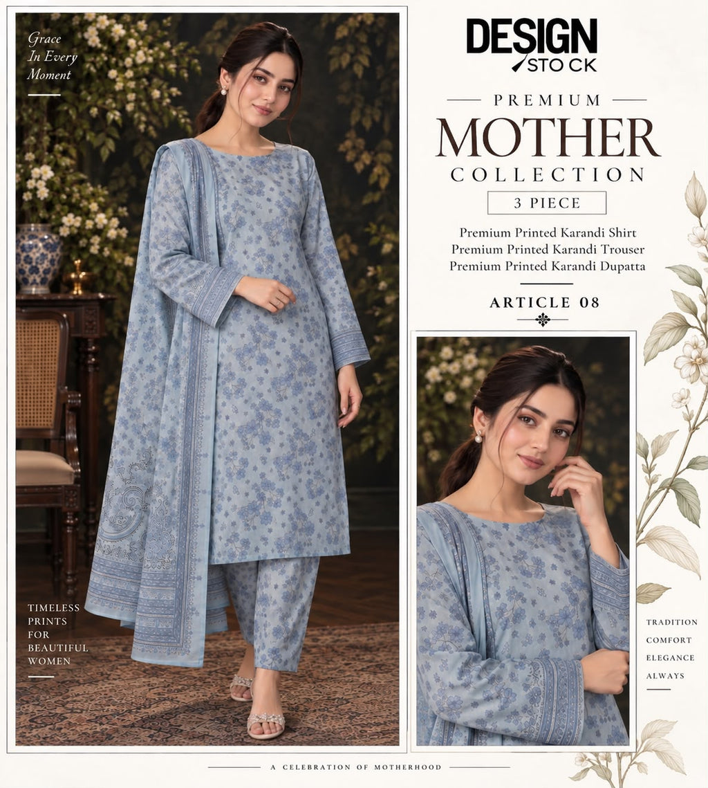 premium printed karandi 3-piece suit _ article 1
